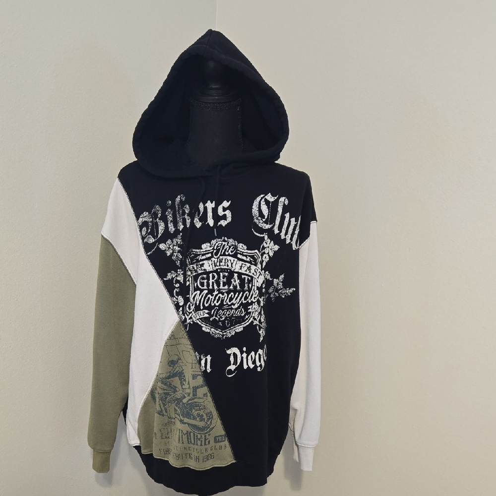 Bikers Club Black and White Hoodie